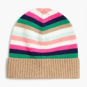 J Crew Colorful Striped Extra-Soft Yarn Beanie‎ Hat
